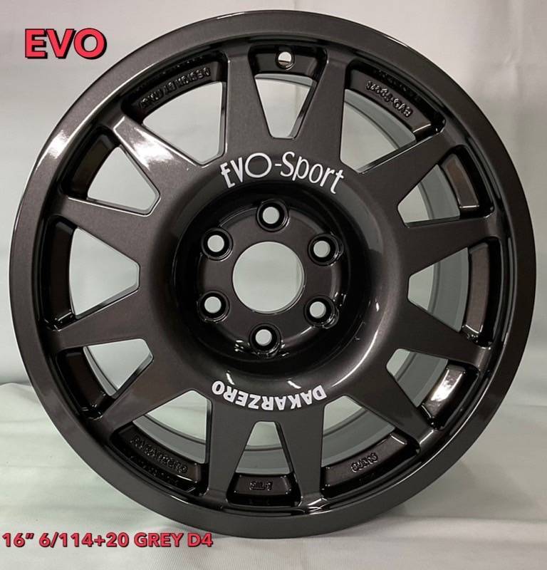 ล้อแม็ก ล้อแม็ก Evo Cross 6รู114 Offset20 สีเทา กว้าง8 ขอบ16 