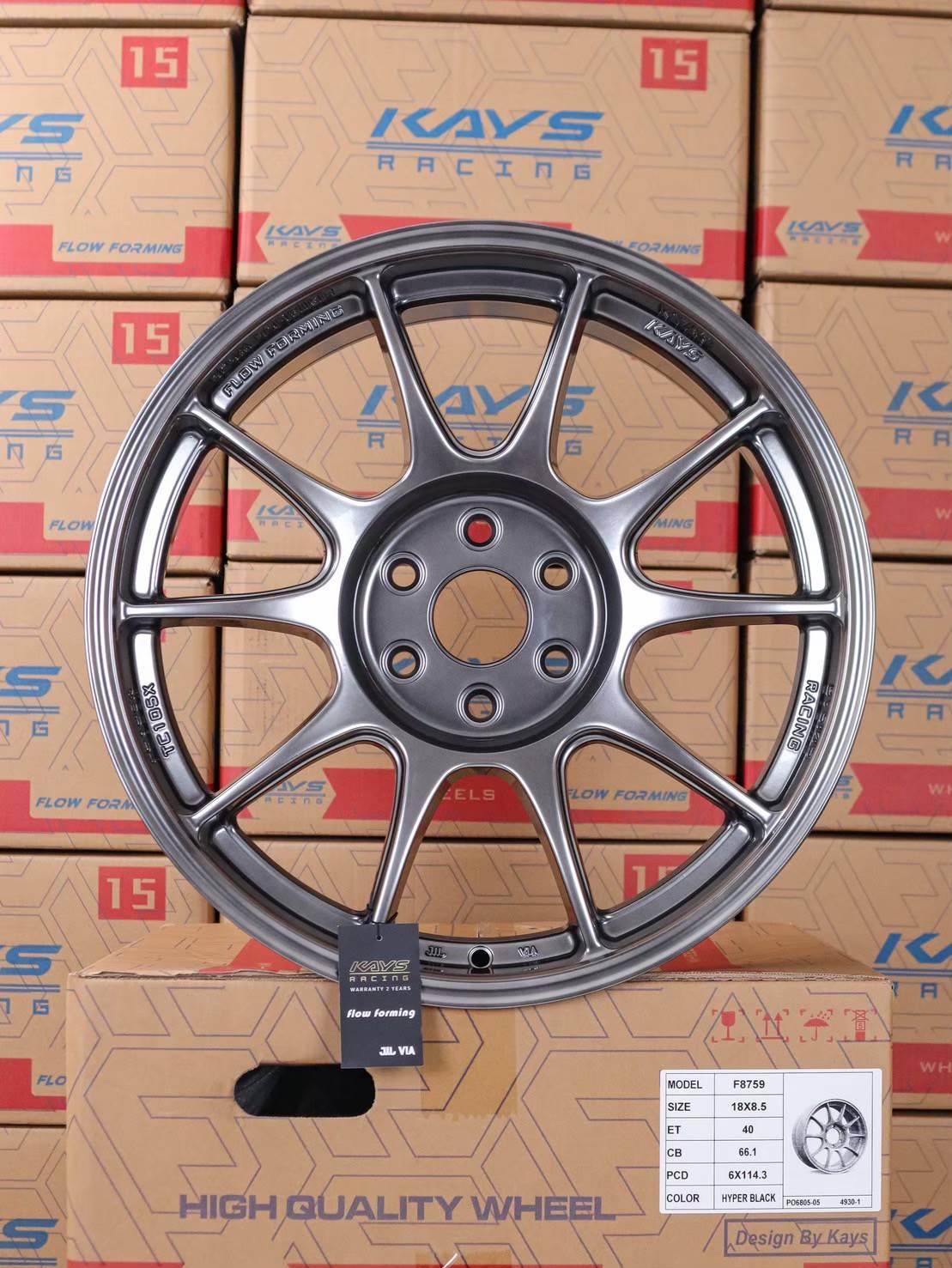 ล้อแม็ก ล้อแม็ก TC105 6รู114.3 ET40 สีไฮเปอร์แบล็ค กว้าง8.5-18นิ้ว(นาวาร่า) 