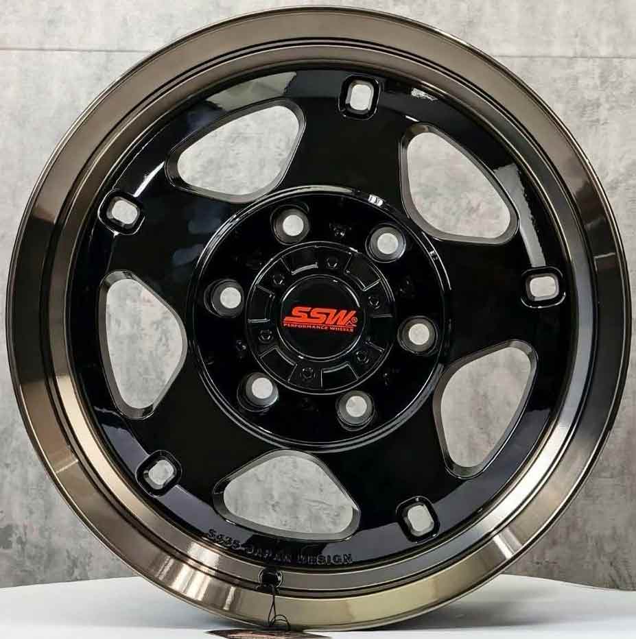 ล้อแม็ก ล้อแม็ก SSW S435 6รู139 ET25 ดำขอบชา กว้าง8 ขอบ16นิ้ว 