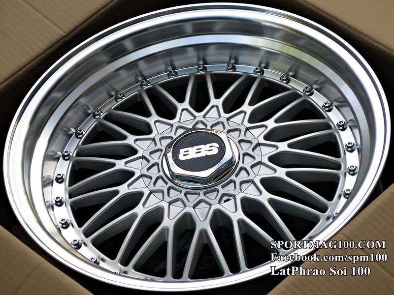 ล้อแม็ก ล้อแม็กใหม่ลาย BBS RS 4รู100/114 ET30 สีเงินขอบกระจก สำหรับE30 8.5-17นิ้ว+