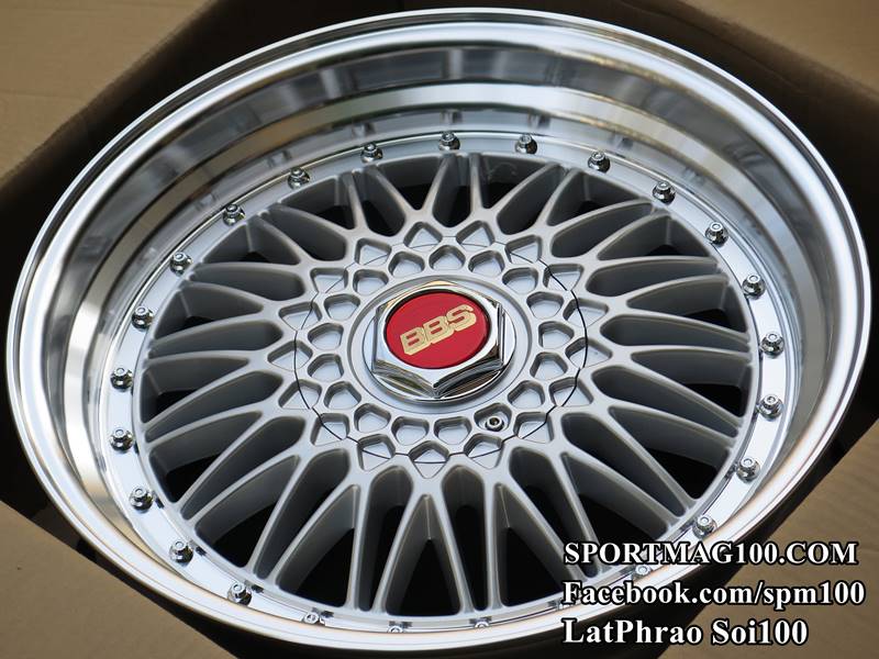 ล้อแม็ก ล้อแม็ก BBS RS ขอบ 18 กว้าง 8.5นิ้ว 5รู120/114 Offset33 สีซิลเวอร์ขอบเงา