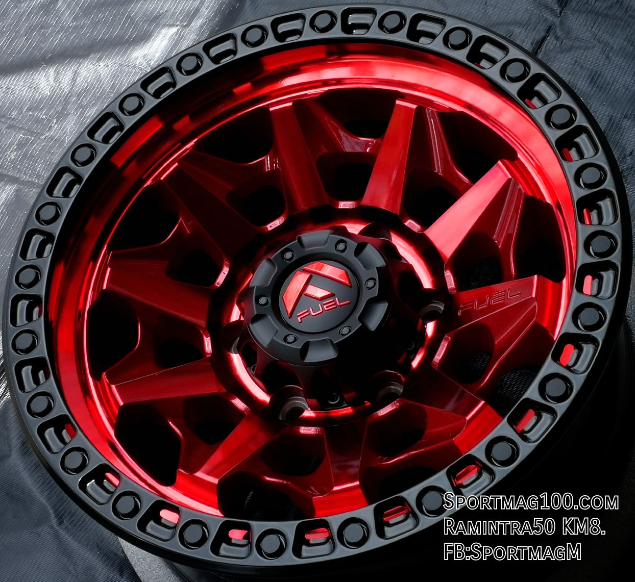 ล้อแม็ก  แม็กซ์ใหม่แท้ Fuel Covert 6รู139 ET1 สีแดงแก้วขอบดำ 8-16นิ้ว 