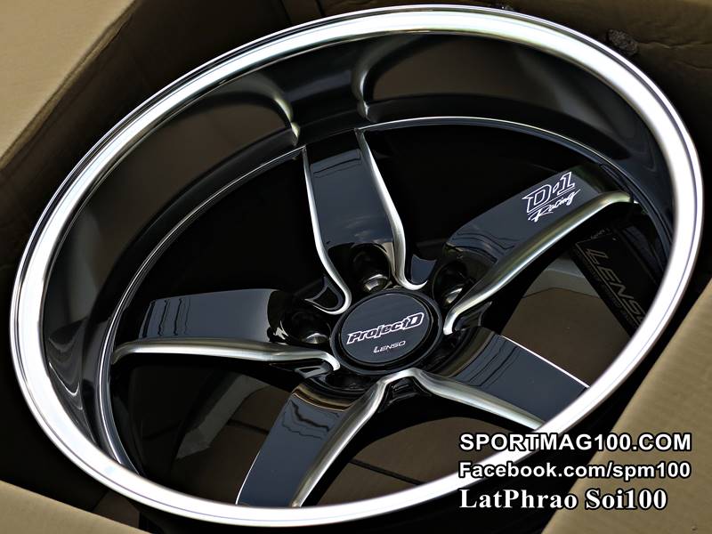 ล้อแม็ก แม็กซ์ใหม่ Lenso D1 Racing 5รู114 ET22-20 ดำมิลลิ่ง F9.5 R10.5-18นิ้ว