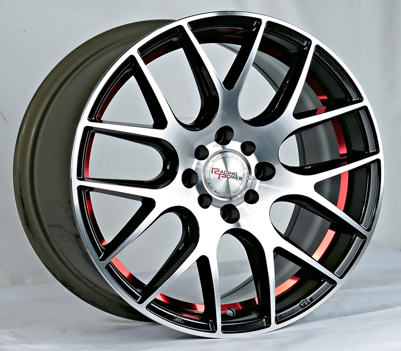 ล้อแม็ก เฮียสั่งลด ล้อแม็กใหม่ Racing Powder T998 4รู100/114 ดำหน้าเงาอันเดอร์คัตแดง เพียง3500 7.5-17นิ้ว
