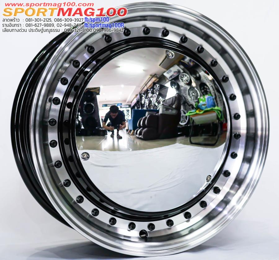 ล้อแม็ก ล้อแม็ก RET Rew024 5รู100/114 ET30 ขอบเงาหมุดดำ กว้าง6.5 ขอบ15นิ้ว