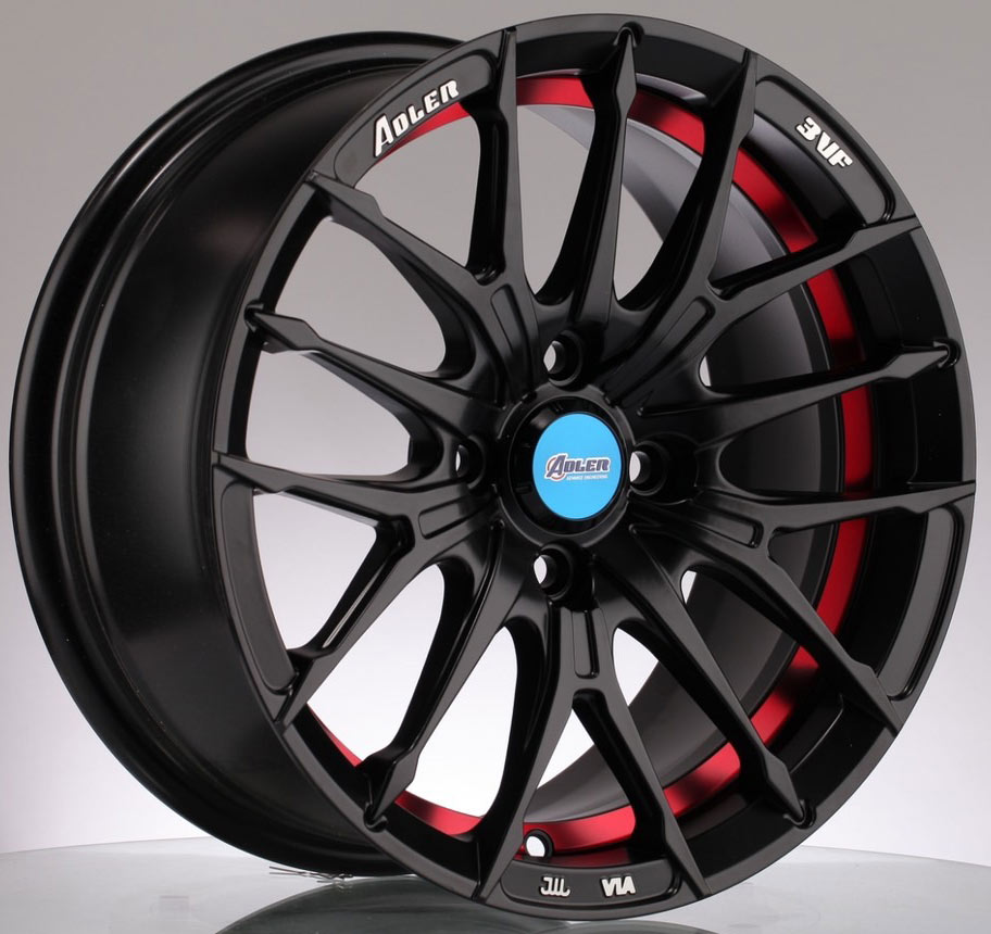 ล้อแม็ก ล้อแม็กใหม่เบา FlowForming Yachiyoda Adler05 4รู100 ET35 ดำคัตแดง 7-15นิ้ว 