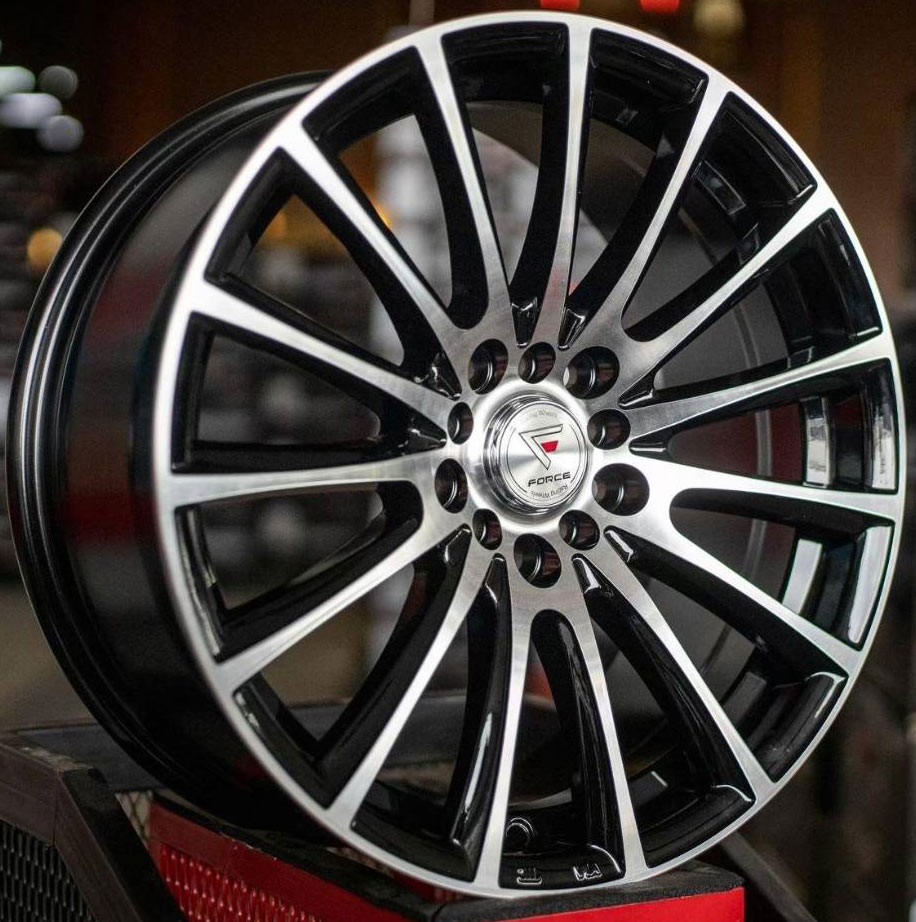 ล้อแม็ก ล้อแม็กใหม่ Cosmis Force Challenger 5รู100/114 ET42 สีดำหน้าเงา 7.5-17นิ้ว 