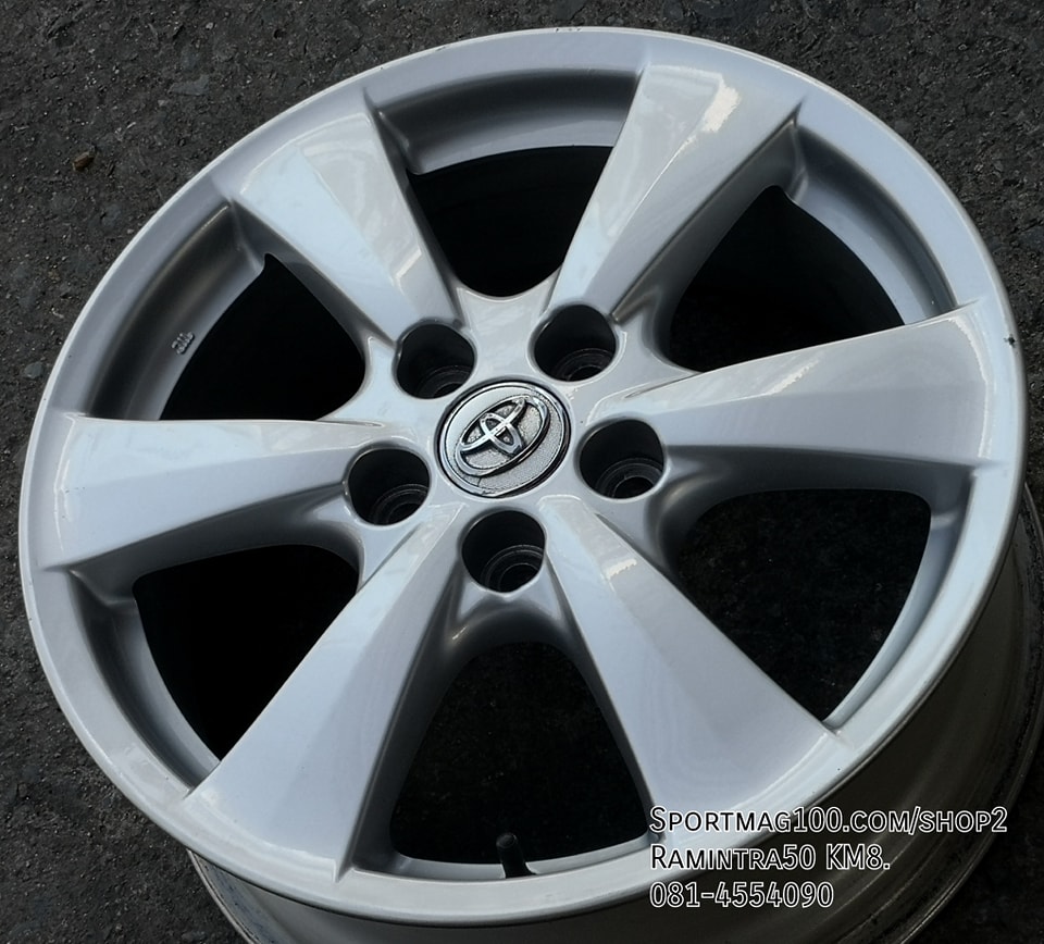ล้อแม็ก ล้อแม็กมือสองแท้ Toyota 6ก้าน 5รู114 ซิลเวอร์ 7-17นิ้ว(รามอินทรา) 