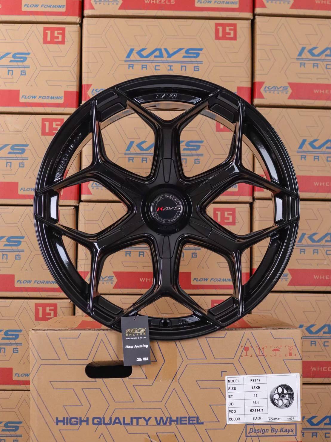 ล้อแม็ก ล้อแม็ก F8747 6รู114.3 ET15 สีดำ กว้าง9-18นิ้ว(นาวาร่า) 