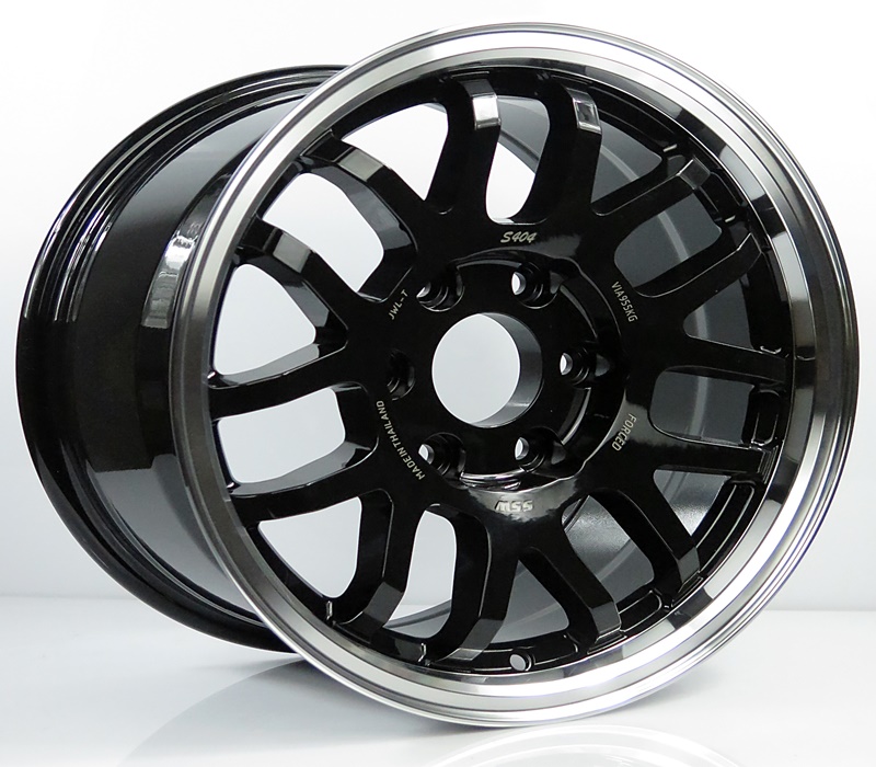 ล้อแม็ก ล้อแม็กใหม่ SSW S404 6รู130 ET20 สีดำขอบเงา สำหรับรถตู้รุ่นใหม่ 8-16นิ้ว