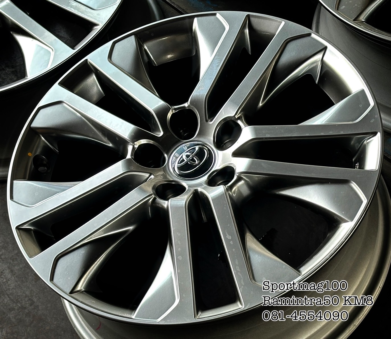 ล้อแม็ก ล้อแม็กป้ายแดง Toyota Inonova 5รู114 ET45 ไฮเปอร์แบล็ค 7-18นิ้ว(รามอินทรา) 