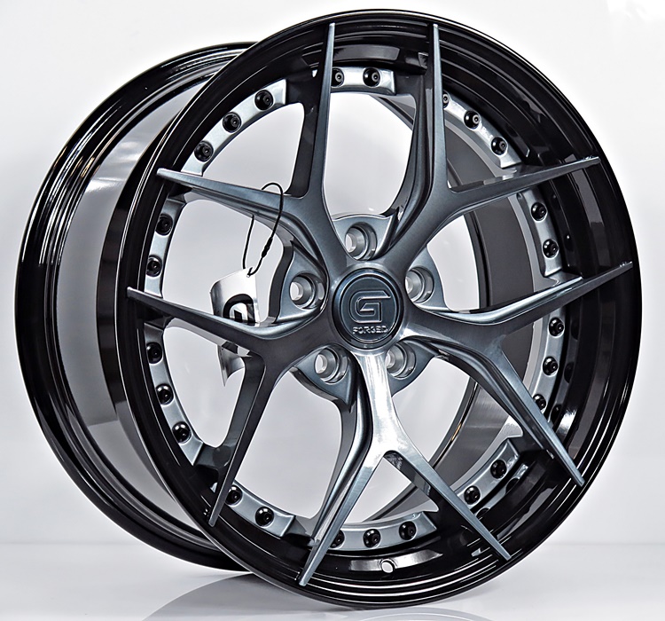 ล้อแม็ก ล้อแม็กแท้2ชิ้น G-Forged GF03 5รู112 สีBrusSilverGlossblack F8.5 R9.5-18นิ้ว