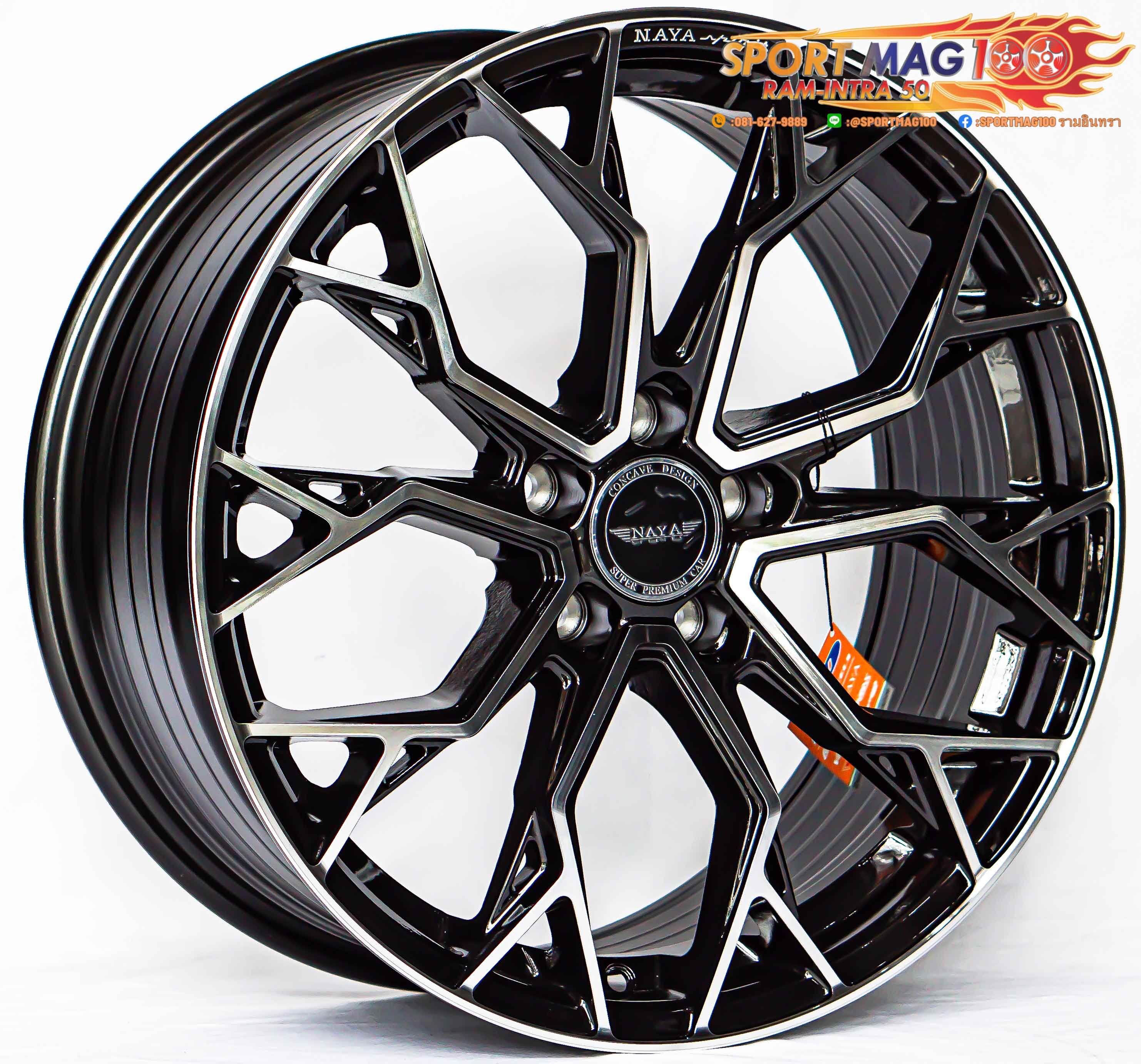 ล้อแม็ก ล้อแม็ก NAYA Alpha3 5รู114/112 ET38 ดำหน้าเงา กว้าง8 ขอบ18นิ้ว