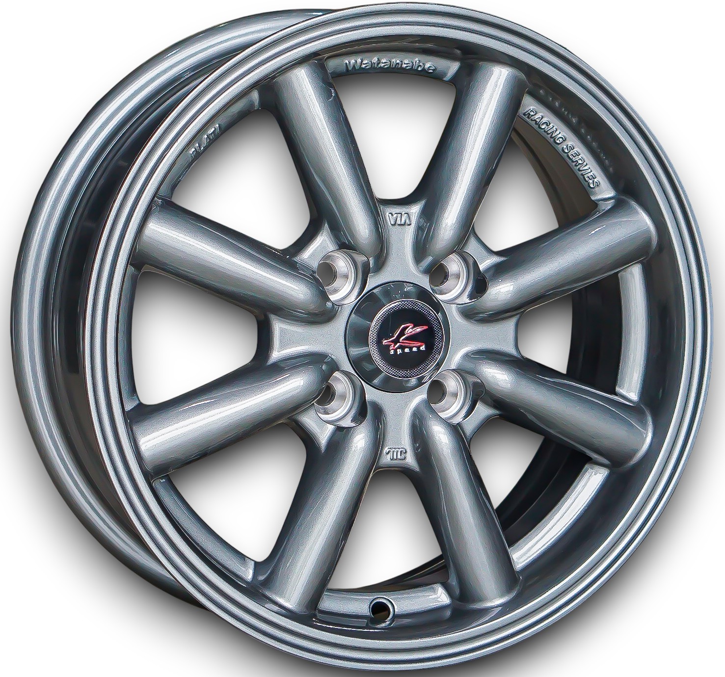 ล้อแม็ก ล้อแม็ก Kspeed Watanabe ขอบ14นิ้ว กว้าง6นิ้ว 4รู100 ET30 สีกันเงา 