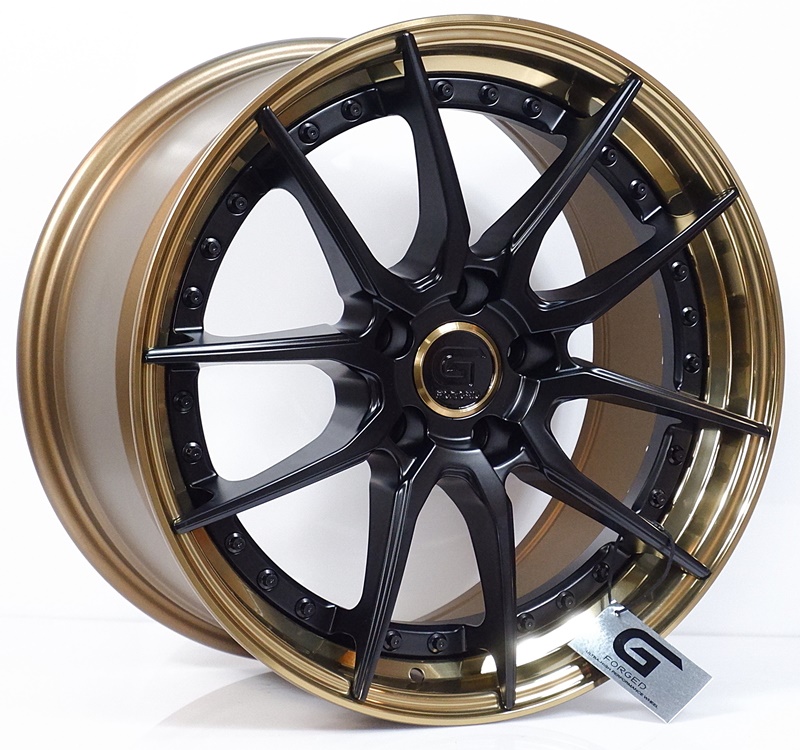 ล้อแม็ก ล้อแม็กแท้2ชิ้น G-Forged GF04 5รู112 สีดำขอบทอง 8.5-18นิ้ว