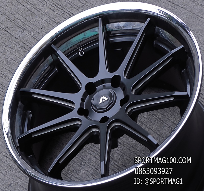 ล้อแม็ก ล้อแม็กมือสอง Adventus 5รู120 ดำขอบเลส F8.5 R10-20นิ้ว(ลาดพร้าว)
