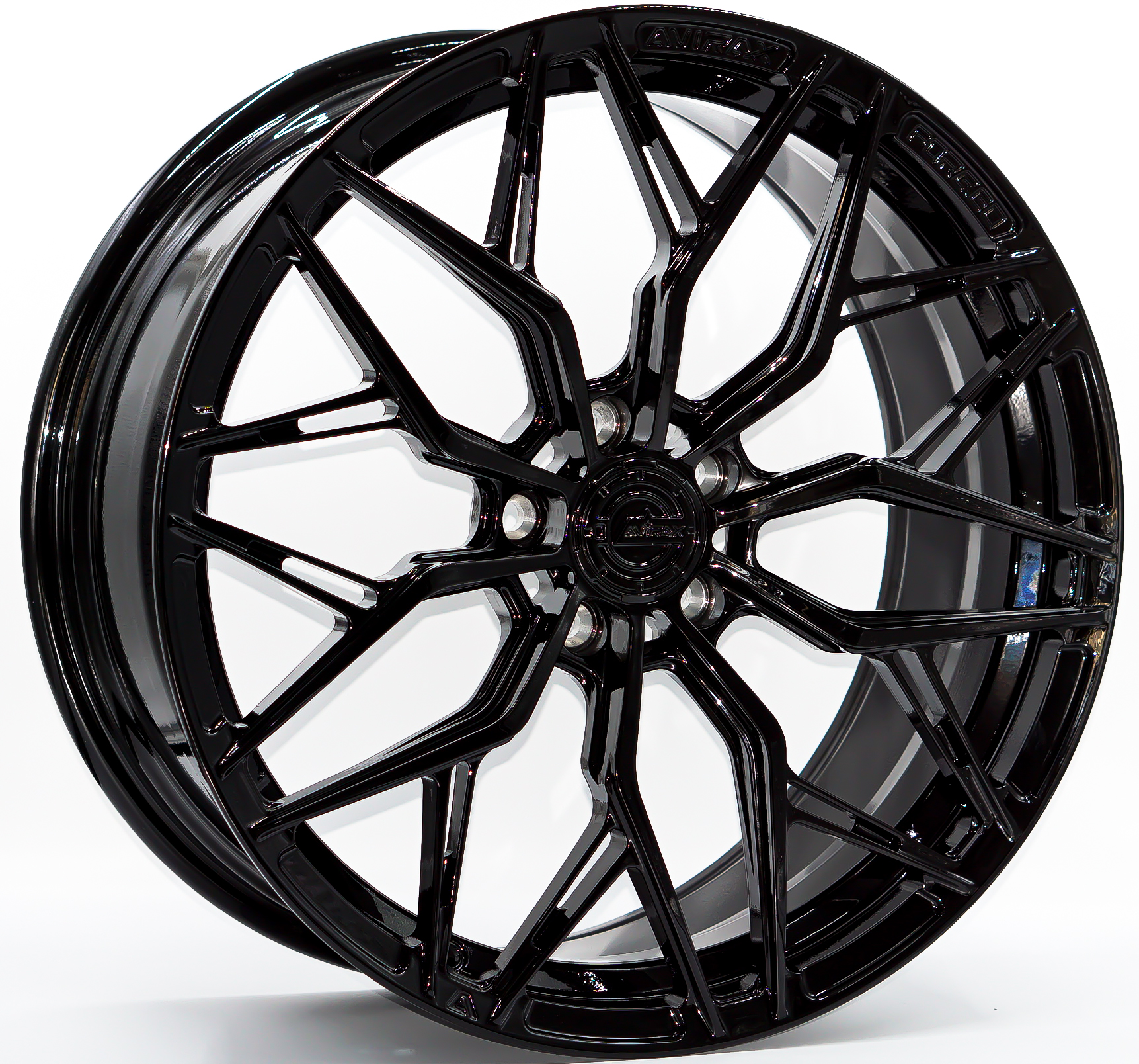 ล้อแม็ก ล้อแม็กใหม่ AVIRAX FORGED GL502 ขอบ19 5รู108 ดำเงา กว้าง8.5 Offset40