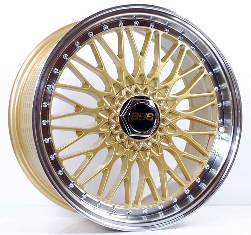 ล้อแม็ก ล้อแม็กใหม่ลาย BBS RS 5รู112 ET35 ทองขอบเงา 8.5-18นื้ว