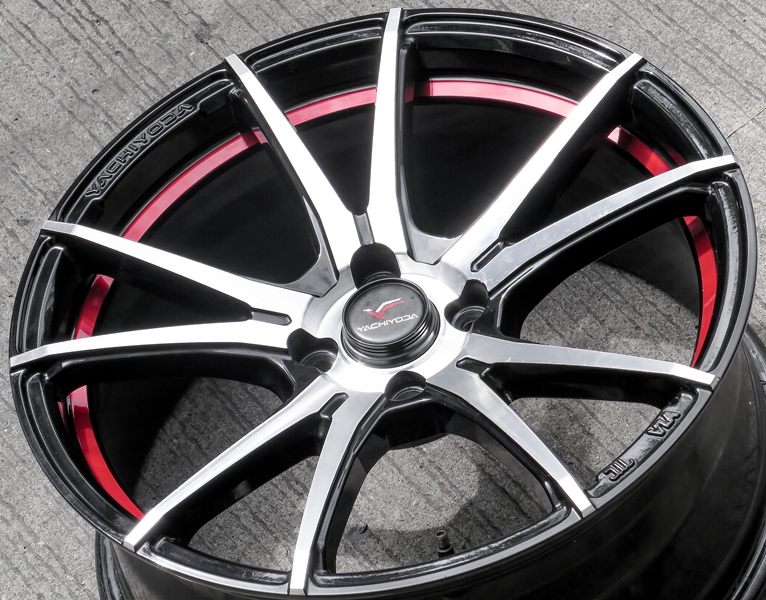 ล้อแม็ก ล้อแม็กมือสอง Yachiyoda Sx5 ขอบ 17 กว้าง 7.5นิ้ว 4รู100 Offset30 สีดำหน้าเงาอันเดอร์คัตแดง(ลาดพร้าว)