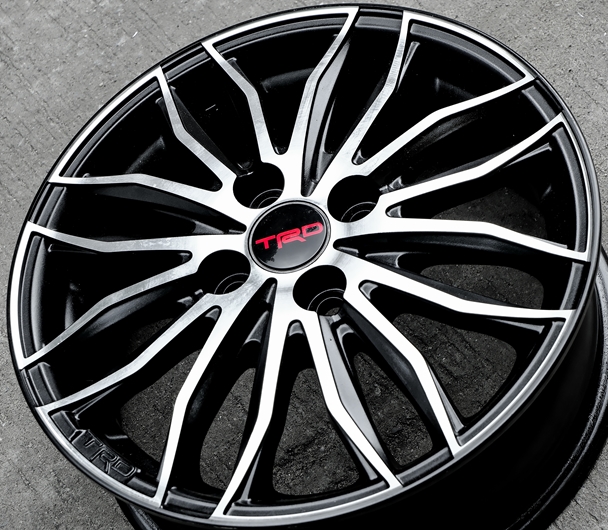 ล้อแม็ก ล้อแม็กมือสองแท้ Toyota TRD ขอบ15 กว้าง 5.5นิ้ว 4รู100 Offset45 สีดำหน้าเงา