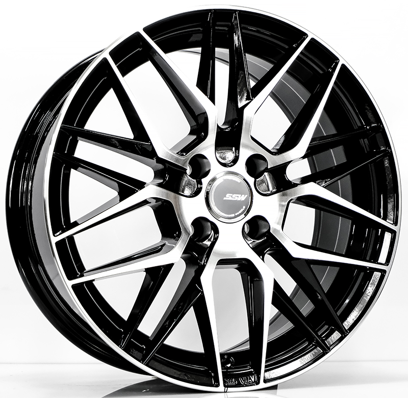 ล้อแม็ก ล้อแม็ก SSW Vorsteiner S348 ขอบ 16 กว้าง 7นิ้ว 4รู100 Offset35 สีดำหน้าเงา