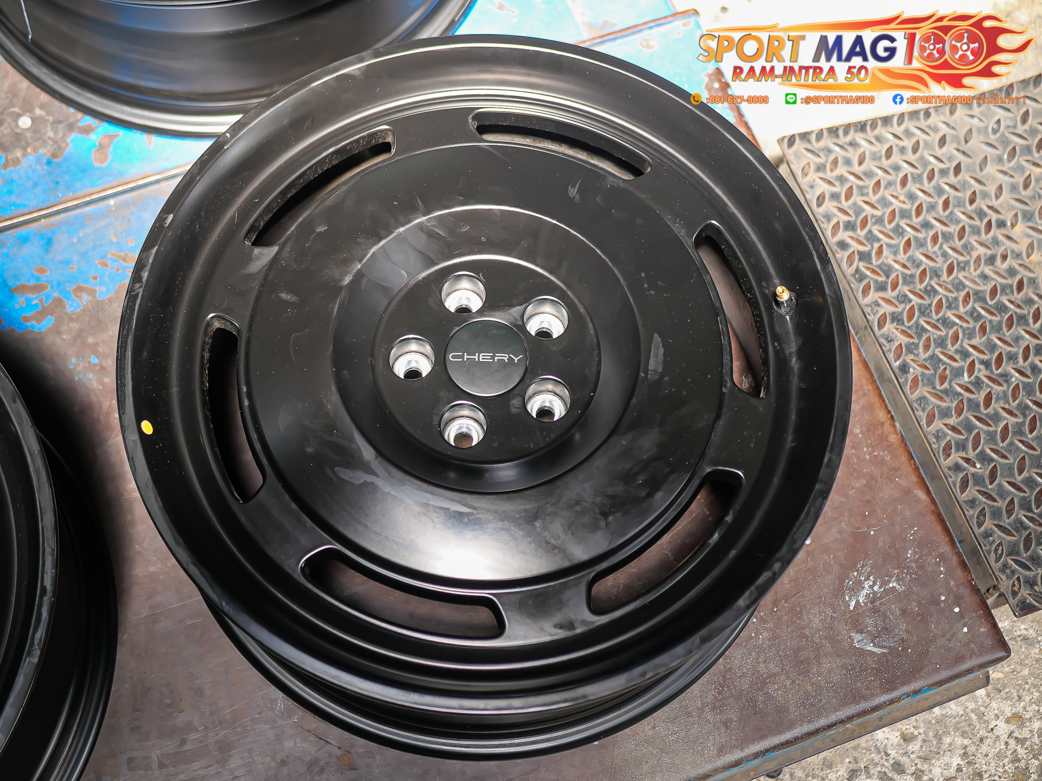 ล้อแม็ก ล้อแม็กติดรถ Chery V23 ขอบ19 5รู108 ดำด้าน กว้าง 7.5 Offset43 (รามอินทรา)