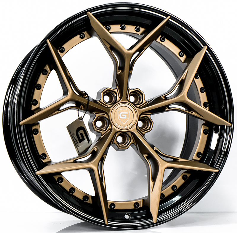 ล้อแม็ก ล้อแม็ก G-Forged GF15 FlowForming ขอบ 20 กว้าง F8.5 R10นิ้ว 5รู112/114.3 Offset32-40 สีทองแดงขอบดำเงา