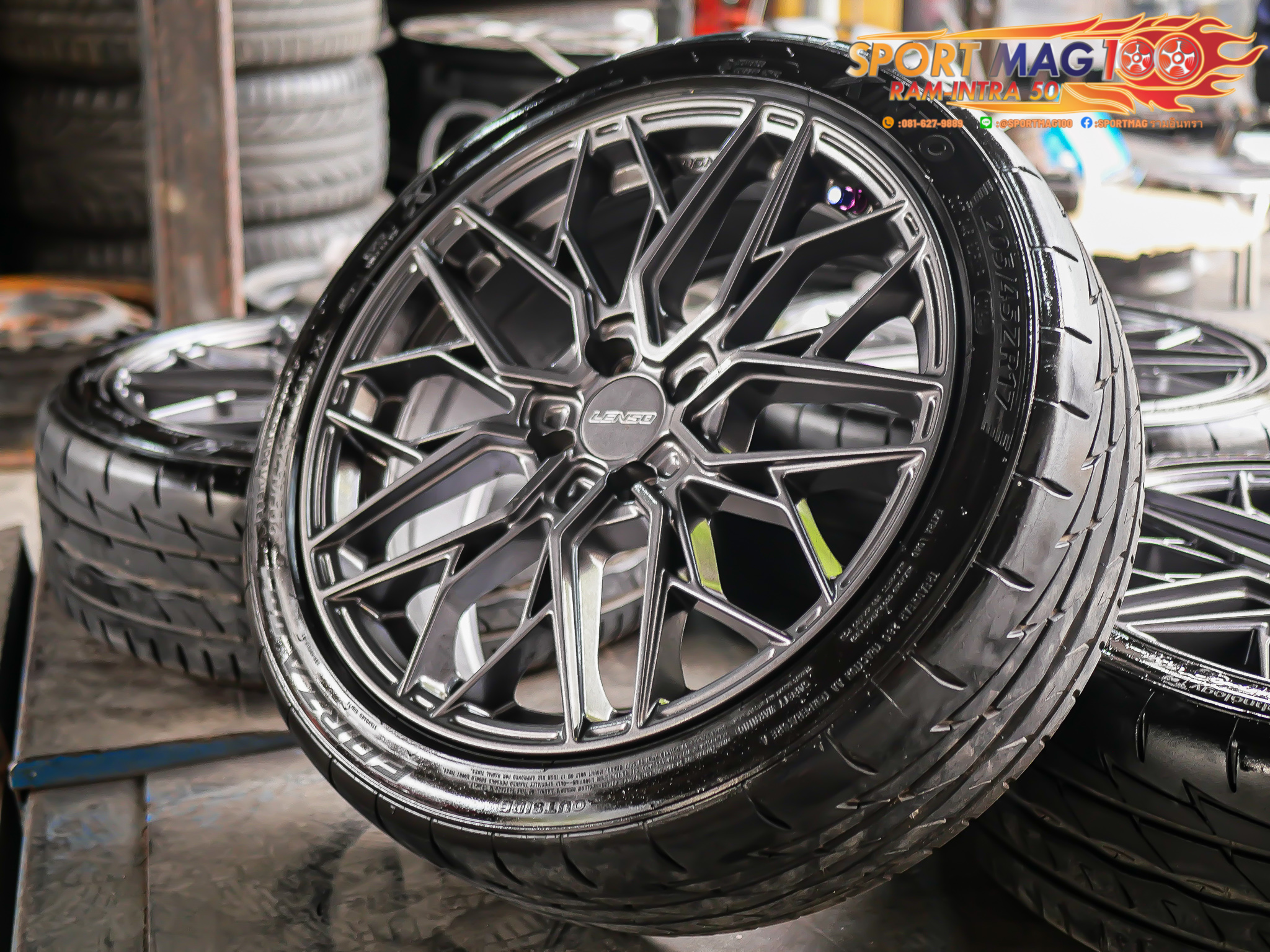 ล้อแม็ก ล้อแม็กมือสอง Lenso JAV Ventus 4รู100 สีเทา 7-17นิ้ว (รามอินทรา)
