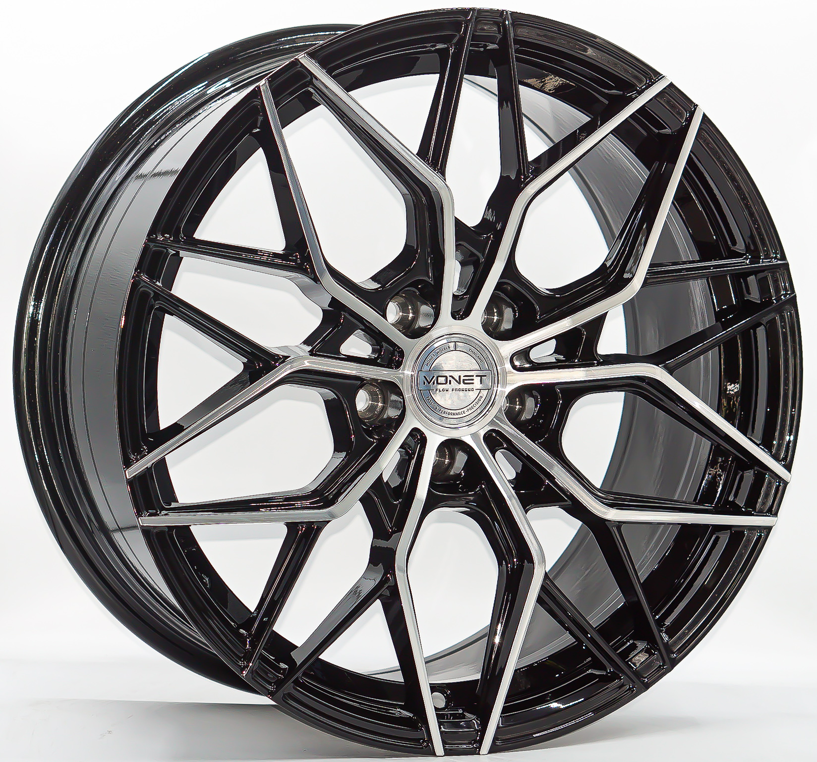 ล้อแม็ก ล้อแม็ก Monet FlowForming 5รู108 Offset35 สีดำหน้าเงา กว้าง8.5 ขอบ18นิ้ว 