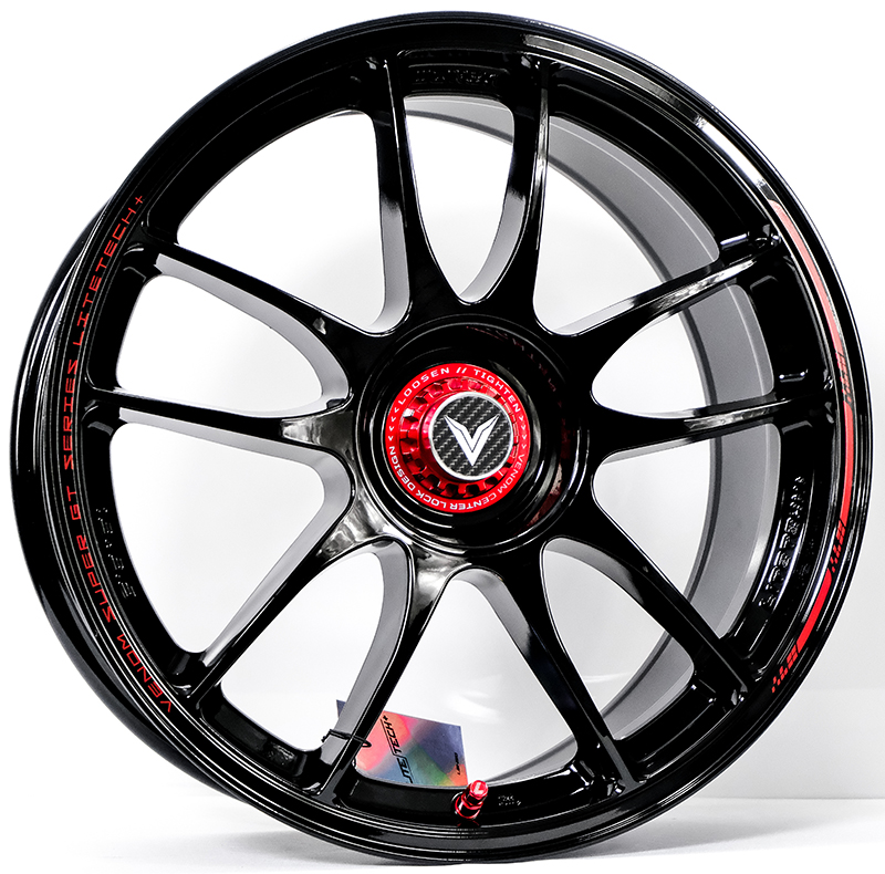 ล้อแม็ก ล้อแม็ก Lenso VNK Venom Litetech+ FlowForming ขอบ15นิ้ว กว้าง7นิ้ว 4รู100 Offset35 สีดำเงาPadRed