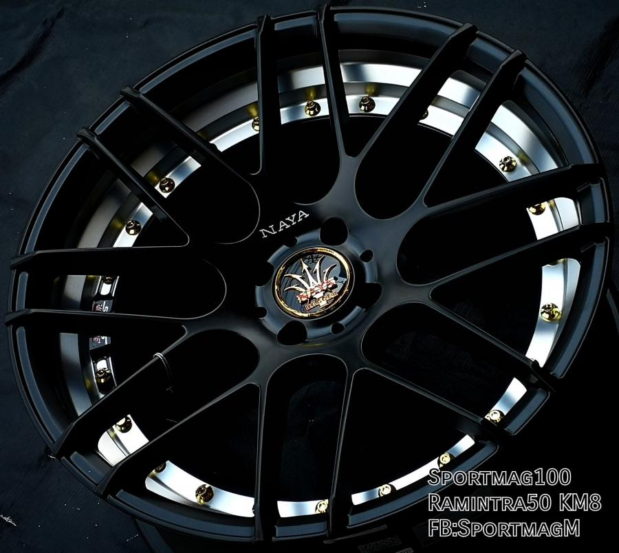 ล้อแม็กใหม่ NAYA Dagger Berano 4รู100 ET40 ดำด้านอันเดอร์คัต F8 R9-18นิ้ว 