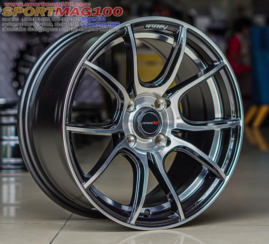 *เฮียสั่งลด ล้อแม็กใหม่ INFERNO HR5 4รู100 ดำคัตเงิน 7-15นิ้ว 