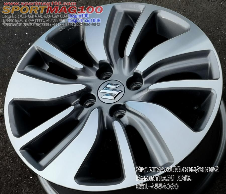 ล้อแม็กมือสอง Suzuki Swift-2022 4รู100 สีเงินหน้าเงา 6-16นิ้ว