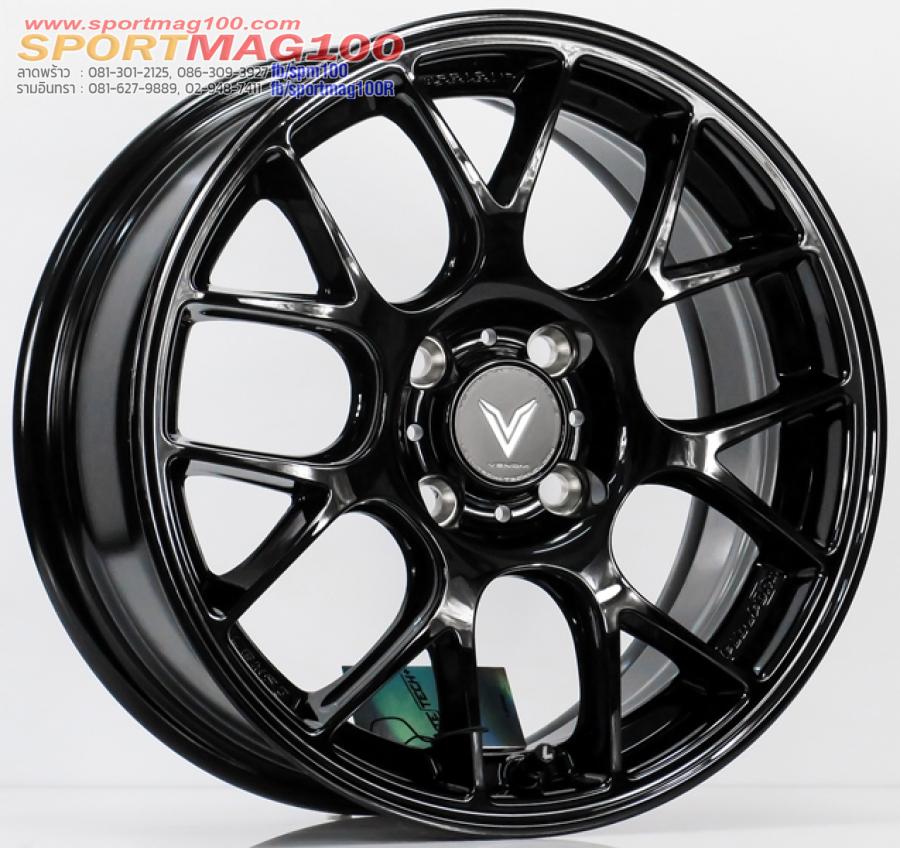ล้อแม็ก Lenso Eurospeed Litetech+ FlowForming ขอบ 15 กว้าง 6.5นิ้ว 4รู100 Offset38 สีดำเงา