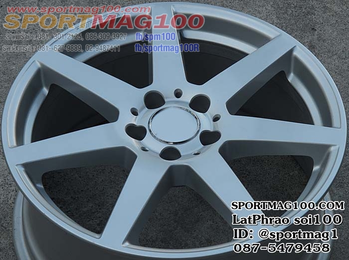 ล้อแม็ก แม็กซ์มือสองห้าง BENZ AMG 7ก้าน ET50,54 ซิลเวอร์เงา F8 R8.5-18นิ้ว(เลียบด่วน)