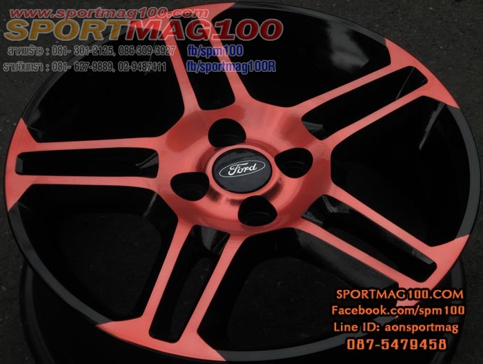 ล้อแม็ก แม็กซ์มือง Ford Fiesta Modify 4รู100 ดำแดงแก้วไร้ขอบ 16นิ้ว(ลาดพร้าว)