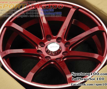 ล้อแม็ก Verdi G8 4รู100/114 ET30 สีแดง กว้าง7 ขอบ16นิ้ว