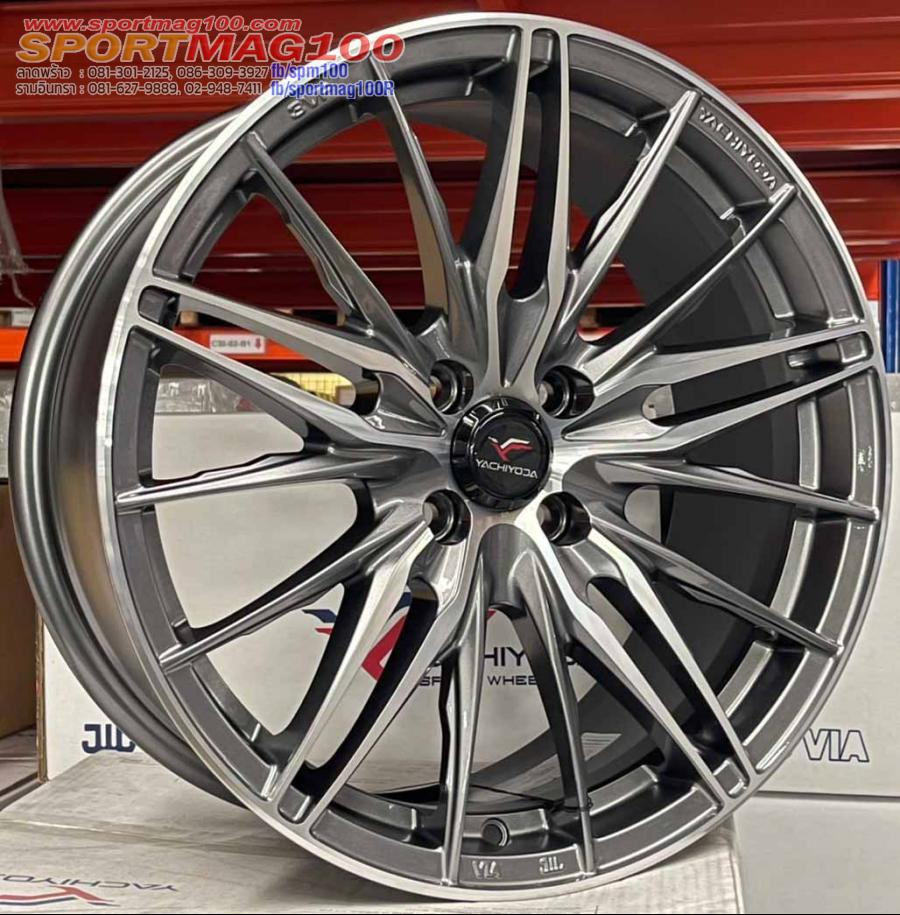 ล้อแม็ก Yachiyoda SX11 4รู100 ET35 สีเทาหน้าเงา กว้าง7.5 ขอบ17นิ้ว