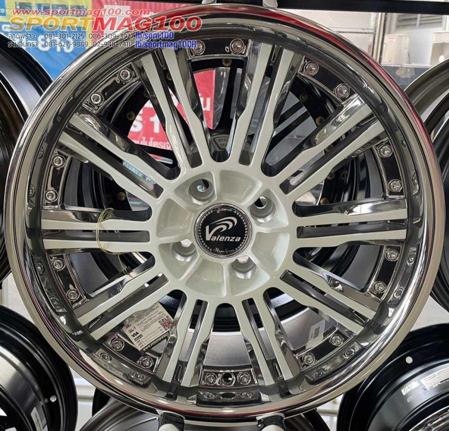ล้อแม็ก Cosmis Valenza Bvillen 4รู100 ET40 โครเมียมหน้าขาว กว้าง 7 ขอบ17นิ้ว 