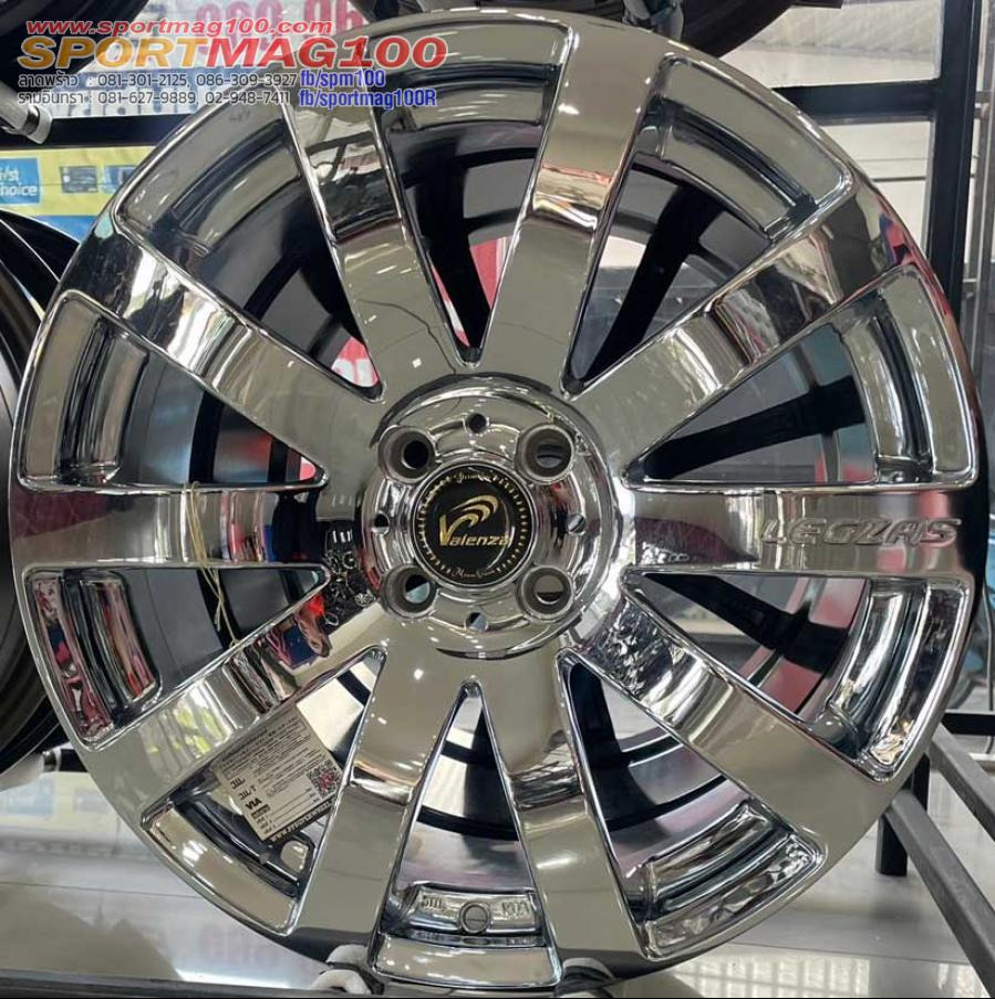 ล้อแม็ก Cosmis Valenza Legza 4รู100 ET38 โครเมียม กว้าง 7.5 ขอบ17นิ้ว