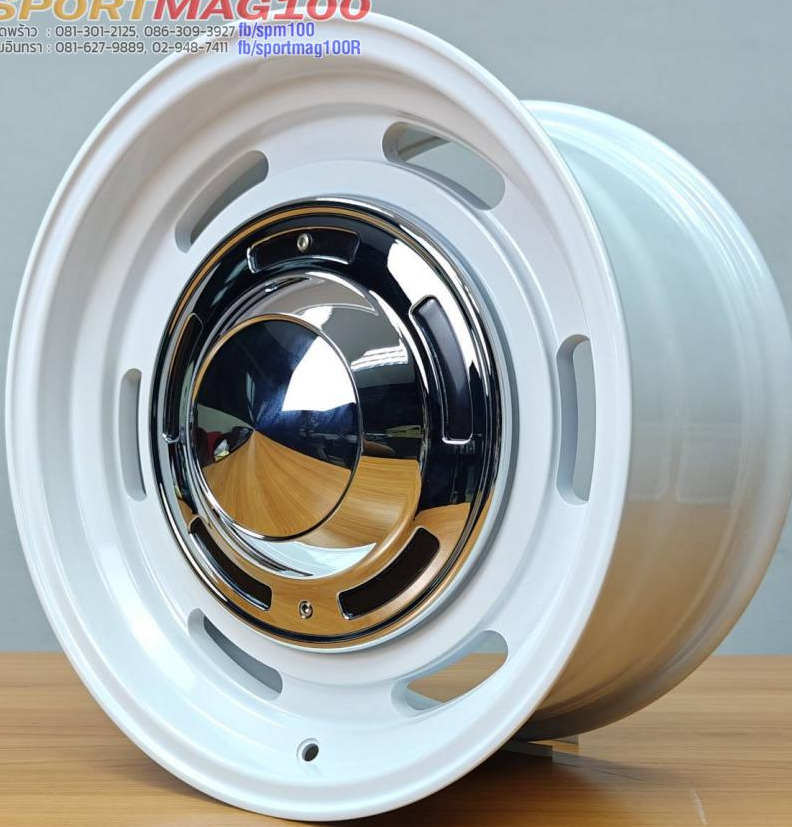 ล้อแม็กวินเทจ DEAN 5รู100/114.3 ET20 สีขาว กว้าง7 ขอบ16นิ้ว 