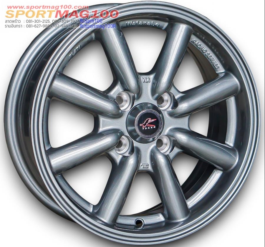 ล้อแม็ก Kspeed Watanabe ขอบ14นิ้ว กว้าง6นิ้ว 4รู100 ET30 สีกันเงา 