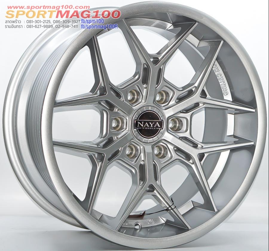 ล้อแม็กใหม่ NAYA Alpha T6 6รู130 ET35 ซิลเวอร์ 9-18นิ้ว(รถตู้Toyota ตัวใหม่) 