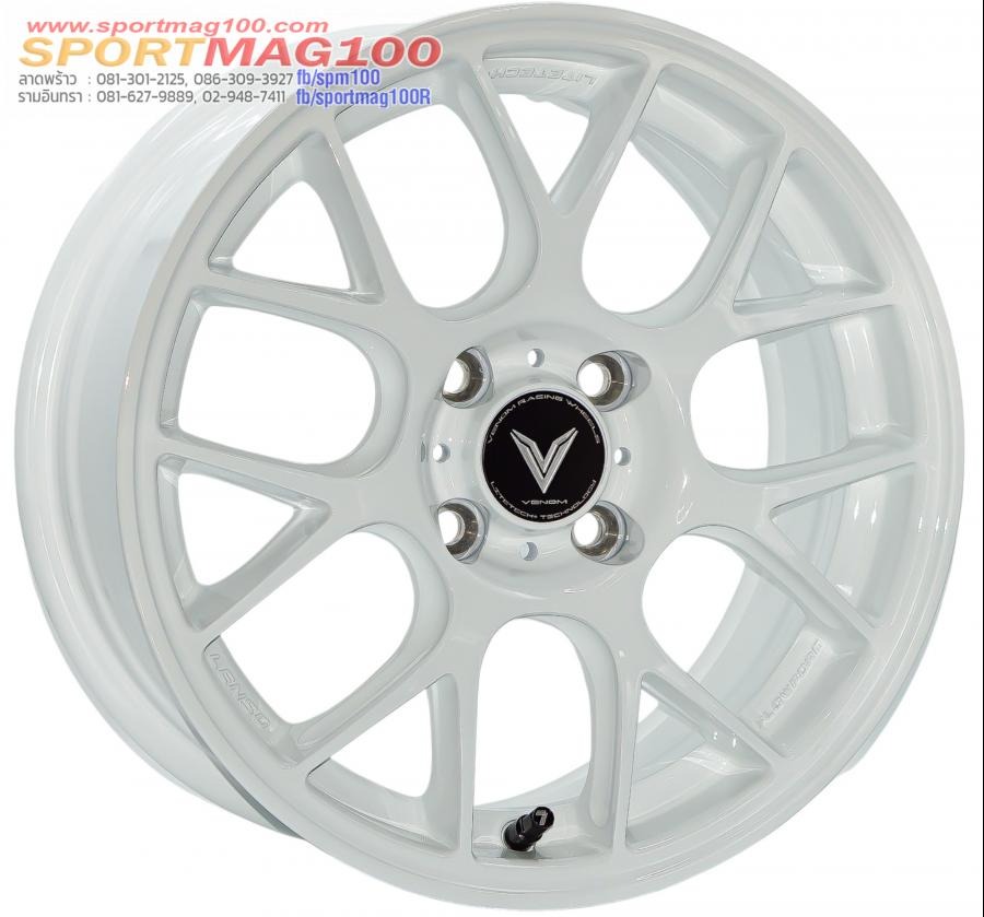 ล้อแม็ก Lenso Eurospeed Litetech+ FlowForming ขอบ 15 กว้าง 6.5นิ้ว 4รู100 Offset38 สีขาว
