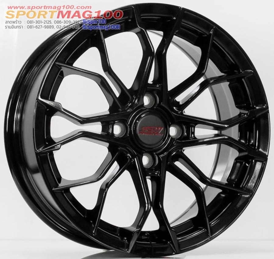 ล้อแม็ก SSW S390 ขอบ 15 กว้าง 6.5นิ้ว 4รู100 Offset35 สีดำเงา