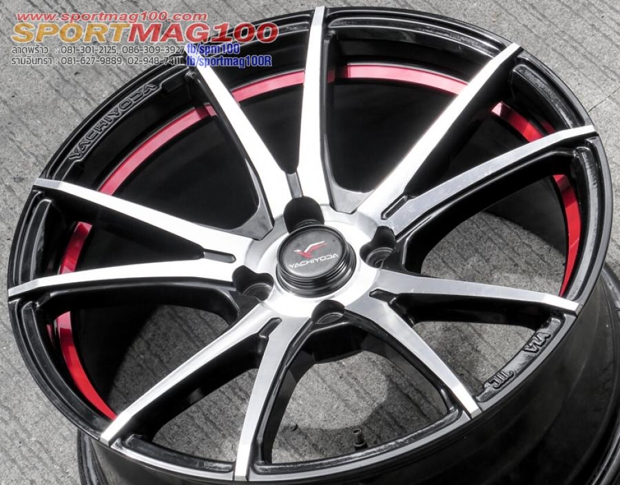 ล้อแม็กมือสอง Yachiyoda Sx5 ขอบ 17 กว้าง 7.5นิ้ว 4รู100 Offset30 สีดำหน้าเงาอันเดอร์คัตแดง(ลาดพร้าว)