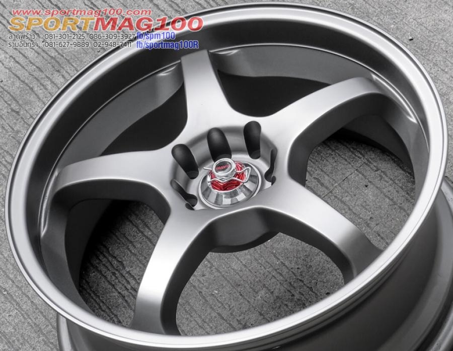 ล้อแม็กมือสอง S775 ลาย 5ก้าน ขอบ 18 กว้าง 7.5นิ้ว 4รู100/114 Offset42 สีเทา(ลาดพร้าว)