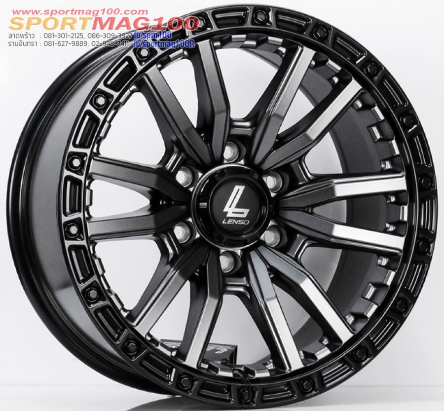 ล้อแม็ก Lenso Mx Valor ขอบ 18 กว้าง 9นิ้ว 6รู139 Offset12 สีเทาขอบดำ