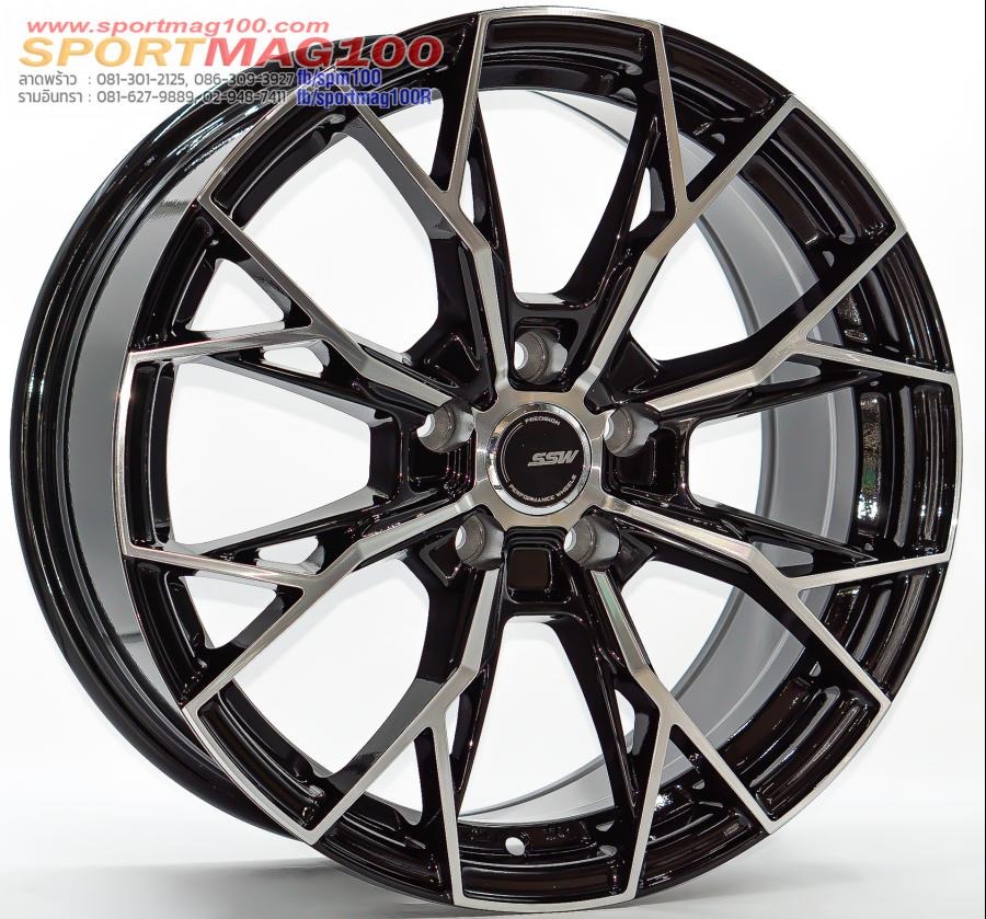 ล้อแม็กใหม่ SSW 389 ขอบ 17นิ้ว กว้าง 8นิ้ว 5รู108 Offset38 ดำเงา