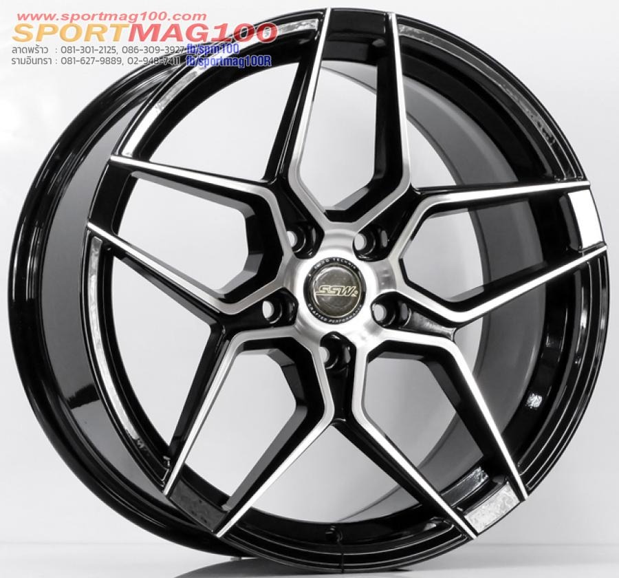 ล้อแม็ก SSW S366 ขอบ 18 กว้าง F8 R9นิ้ว 5รู114.3 Offset38-40 สีดำหน้าเงา